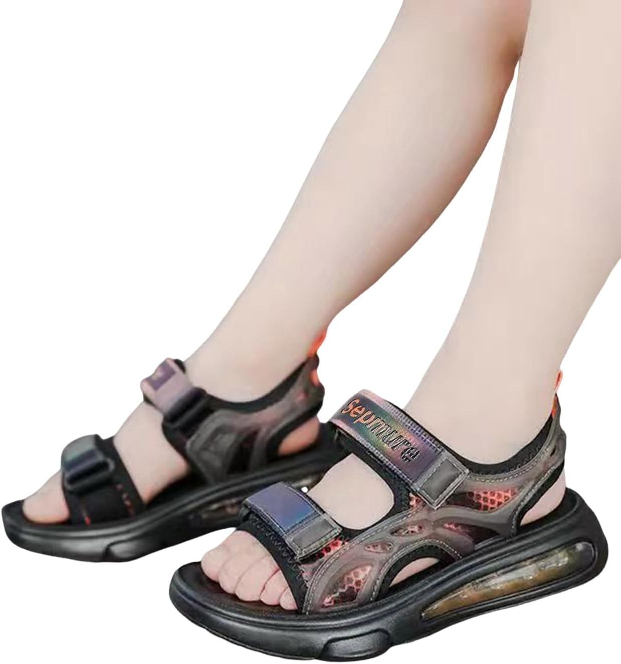 IWIHMIV Boys Outdoor Athletic Sandals Comfortable Non Slip Thick Sole Sport Sandals Summer Beach Shoes for Toddler