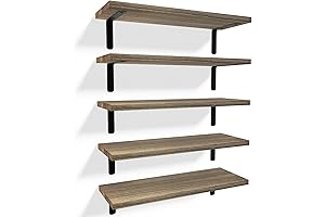 RICHER HOUSE Rustic Wall-Mounted Shelving for Kitchen Organization and Display
