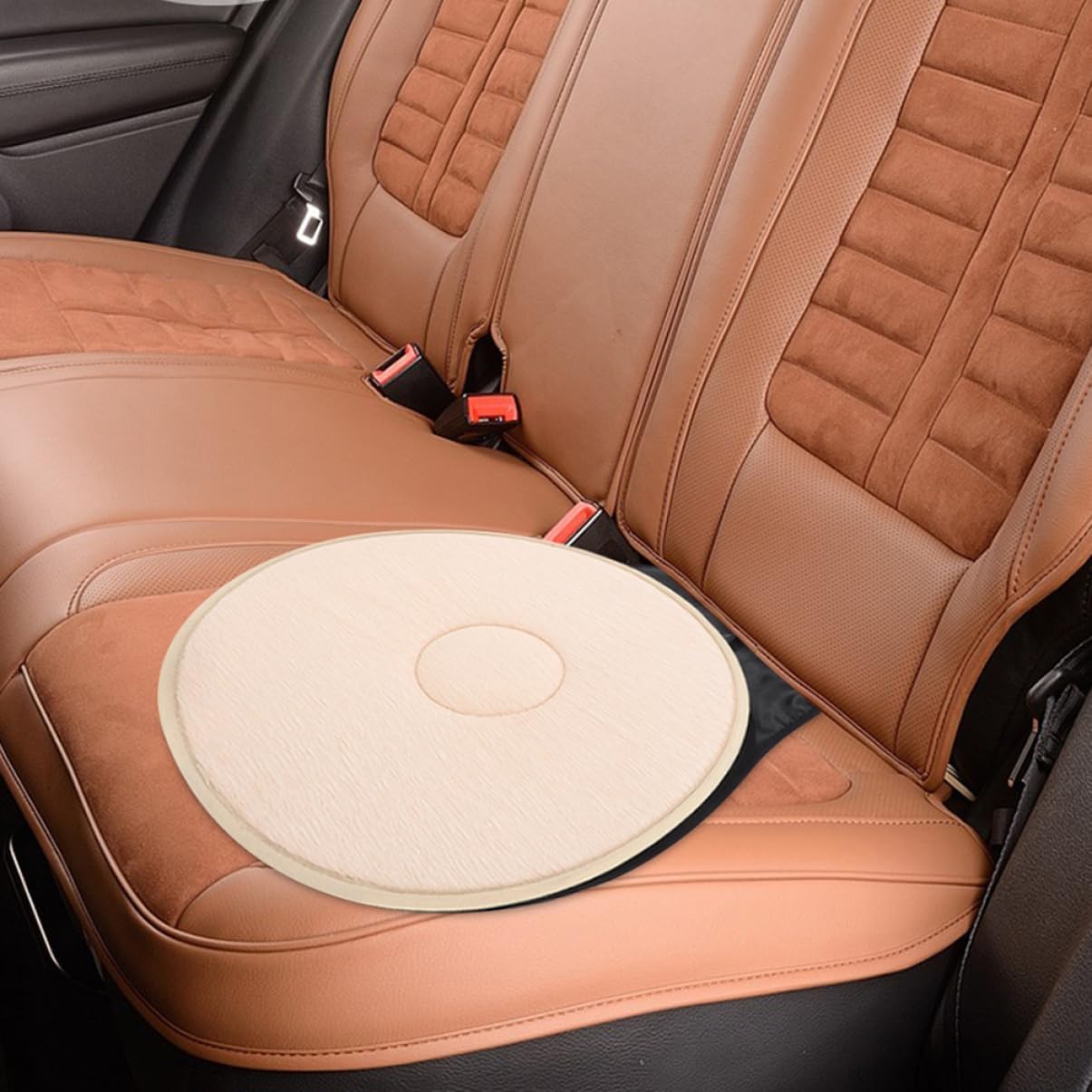 2pcs Swivel Car Seat Cushion Rotating Driver Seat Pad Pregnancy Belt Comfortable Car Mat Pad