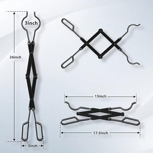 Miniatura 7 de FEED GARDEN Juego de pinzas para chimenea de 32 pulgadas y cubo de cenizas de 26 pulgadas