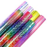 Yuanchuan rainbow camouflage leather Faux Leather Sheets, 12' x 8.3' A4, 7PCS Different Leopard Printed Synthetic Fabric, Good for DIY Craft Earring Bows Wallets Headdress Decoration (Rainbow Series