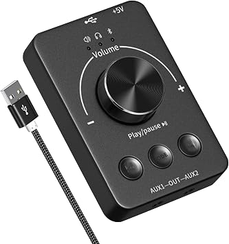 PC Volume Control Knob, PC Volume Controller | USB Knob for Computer Volume Control | 4 Anti-Slip Padded USB Volume Controller for Home, Internet Cafe, School, Work