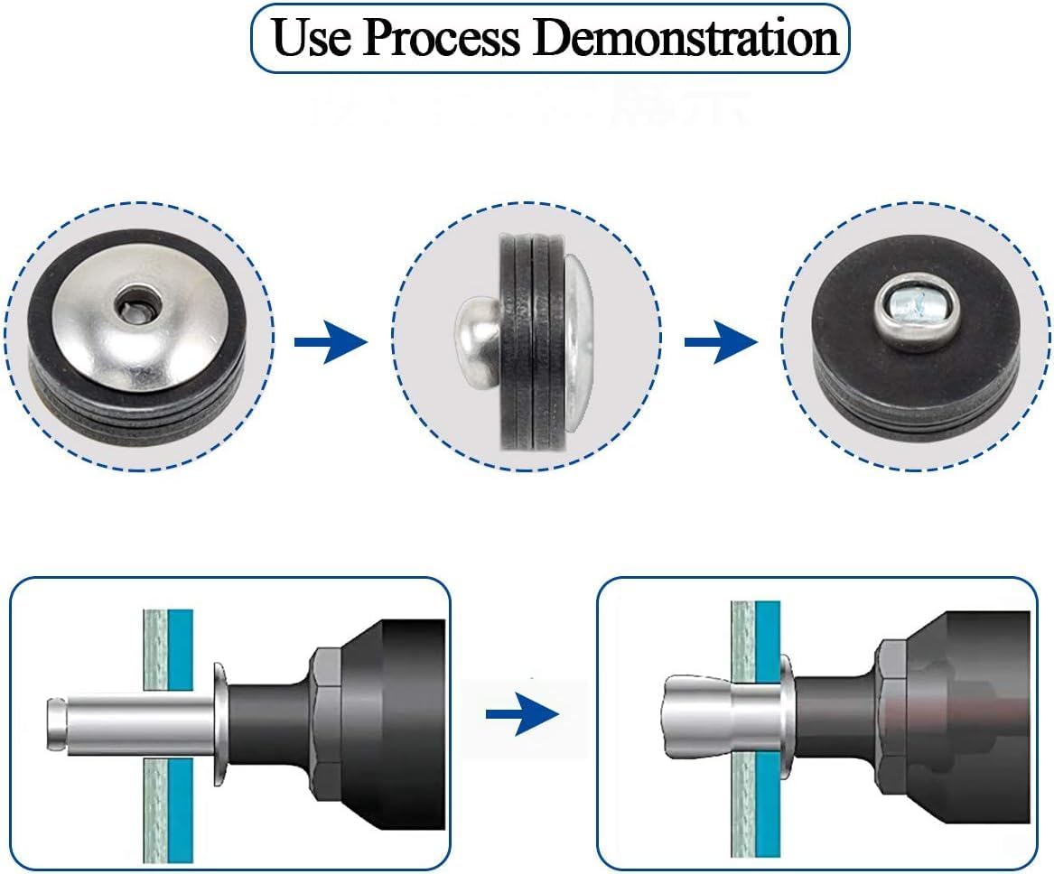 100pcs Large Flange Blind Rivets, Aluminum,Flange Diameter 5/8" (16 mm),Pop Rivets Assortment Kit Blind Rivet,3/16" x 5/8" Inch,Grip Range(8-12mm)