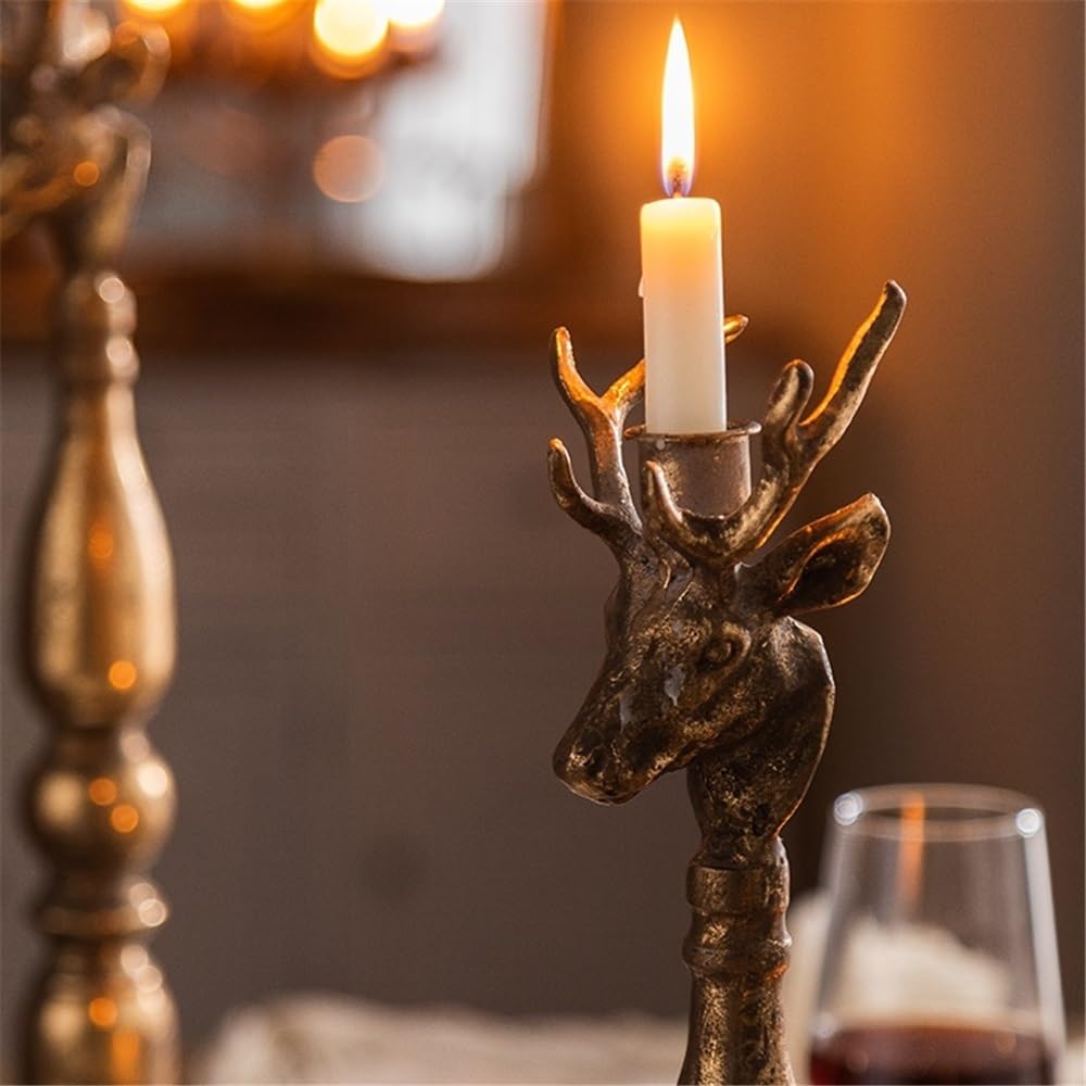 Soporte de Velas Candelabro Dorado for decoración del hogar Boda Decorativo(Grande)
