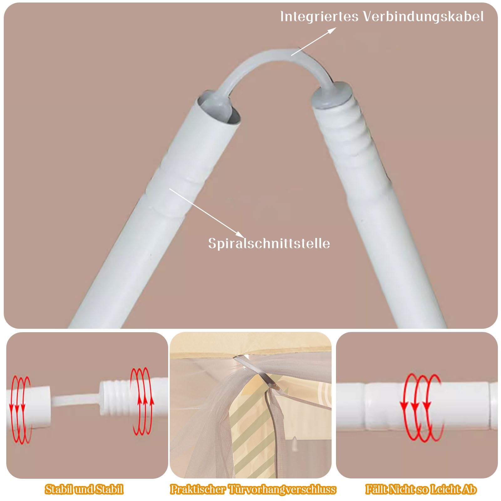 Rechteckiges Mückennetz Bett Polyester Feinmaschiges und Metall Ständer Einfache Installation Moskitonetz Doppelbett Einzelbett 360° Rundumsicht Fliegennetz Mosquitonetz Tragbares Moskitonetze