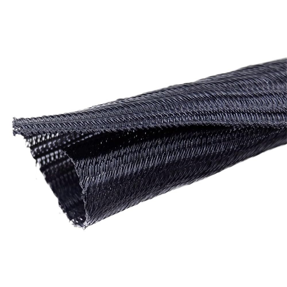 Manica intrecciata in fibra di vetro, Gestione intrecciata in poliestere autochiuso, organizzatore di avvolgimenti cavi for tubi divisi con telaio flessibile 1 pz(13MMx50METERS)