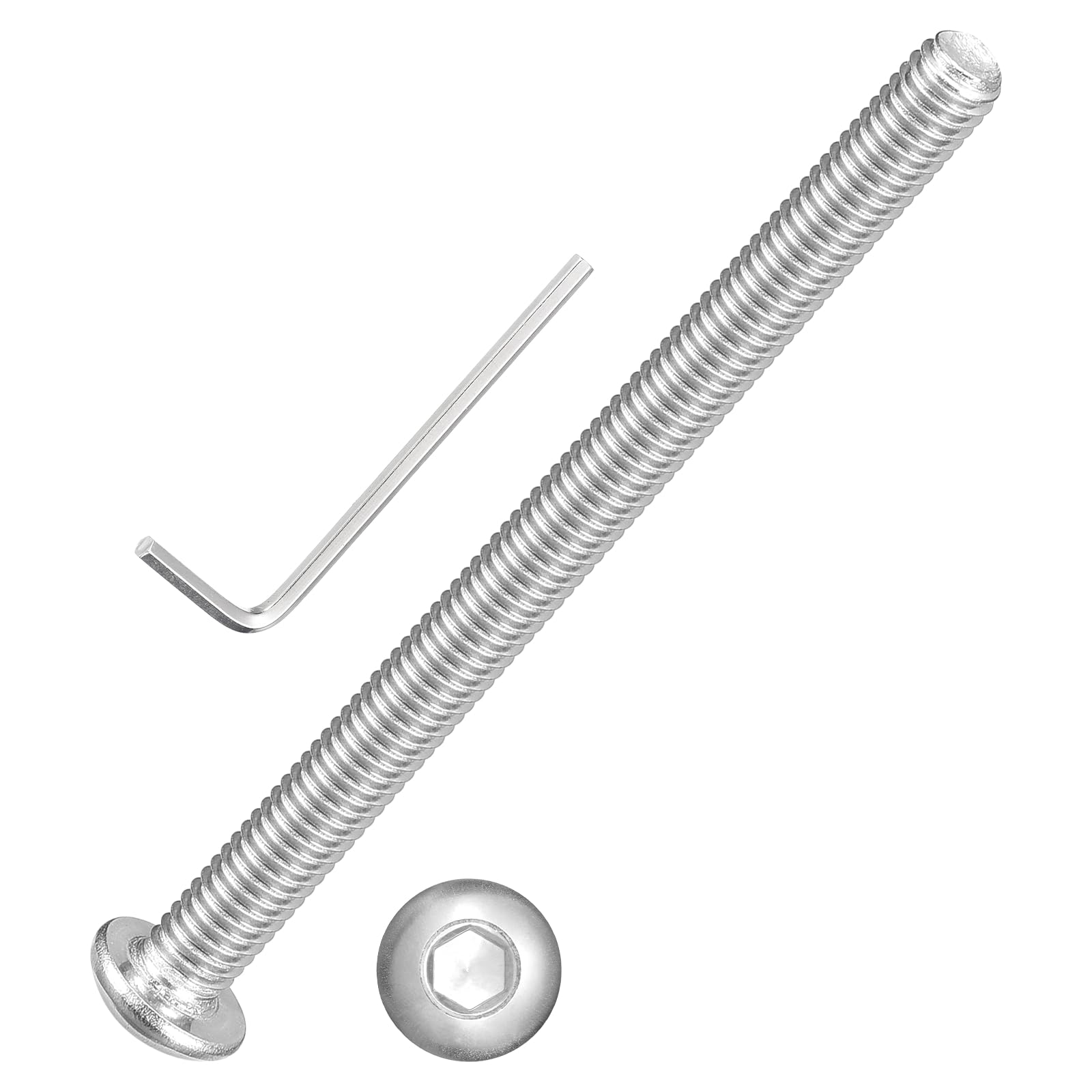 Kozelo 100pcs Button Head Socket Cap Screws - [M3-0.5x35mm] 18-8 Stainless Steel - Industrial Grade Corrosion Resistant for Kitchen, Bathroom, Outdoor Furniture & DIY Projects