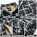 Puwasa Men's Lightweight Cotton Jacket Fleece Lined Flannel Jacket Button Up Shirts Long Sleeve Winter Coat Blue X-Large