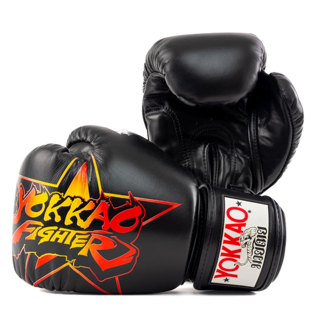 YOKKAO Design Breathable Muay Thai Boxing Glove | Premium Leather Training and Sparring Gloves for Men and Women | Winning Boxing Gloves | Punching Glove