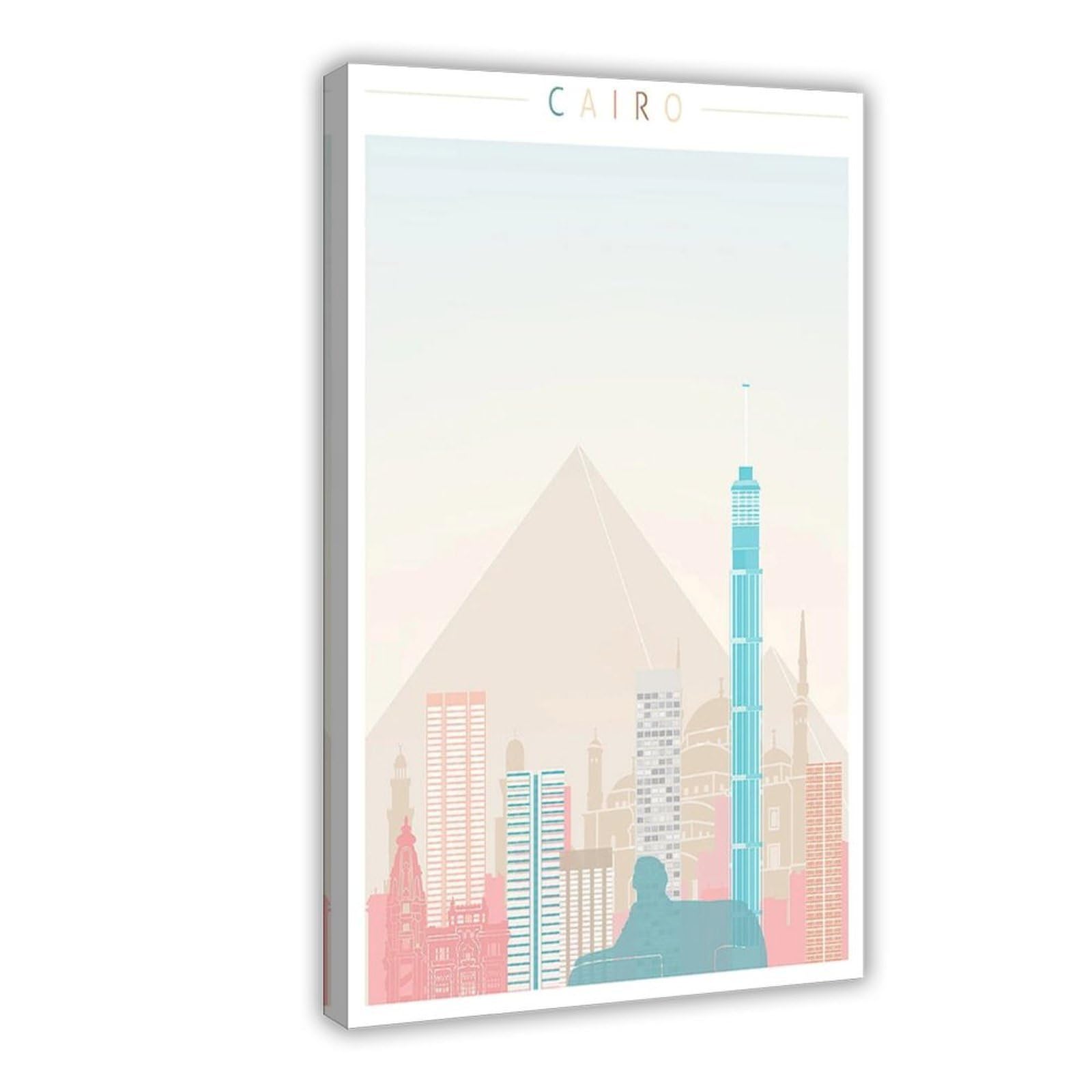 Bareronor Cairo Skyline Poster Canvas Poster Bedroom Decor Landscape Office Room Decor Gift 16" L X 24" W