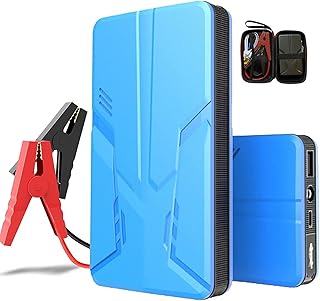 Portable Car Jump Starter 12V 20000mAh Emergency Car Battery Booster Pack Power Bank 12V Auto Jump Box Portable Starting Device with LED Light for Vehicles Trucks SUV Blue 20000mAh