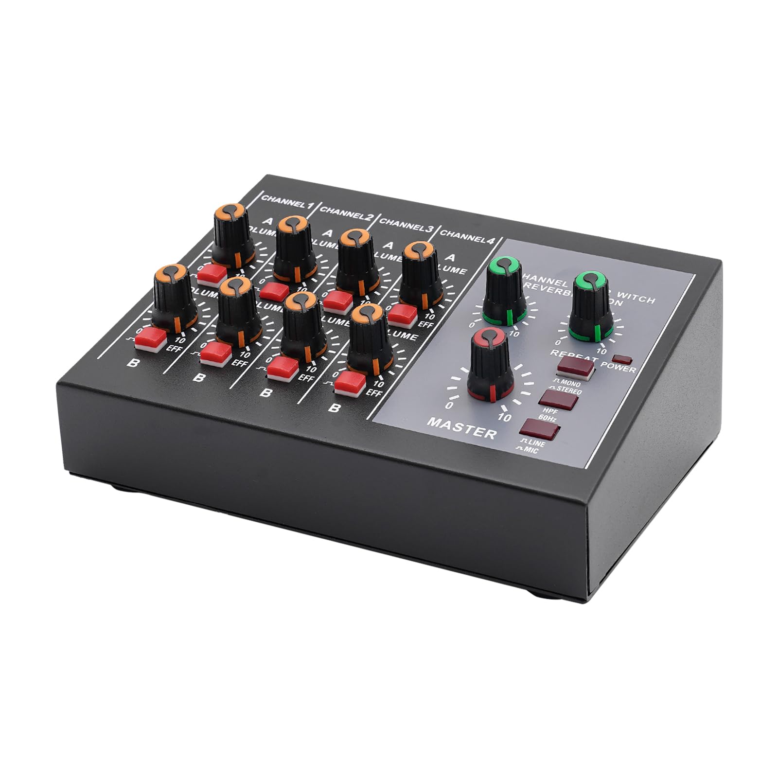 JooWing Metal Modern 8-Channel Mono Stereo Audio Mixer Home Karaoke Sound Mixing Amplifier for home KTV, band/stage performances, campus activities, conferences