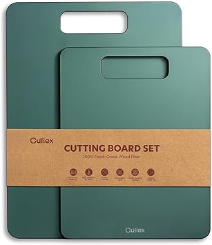 Wood Fiber Cutting Board Set of 2, Dishwasher Safe, Non-Toxic Cutting Board for Kitchen, BPA Free, Non-Slip, Non-Porous Composite Chopping Board for Meat Vegetable Fruit