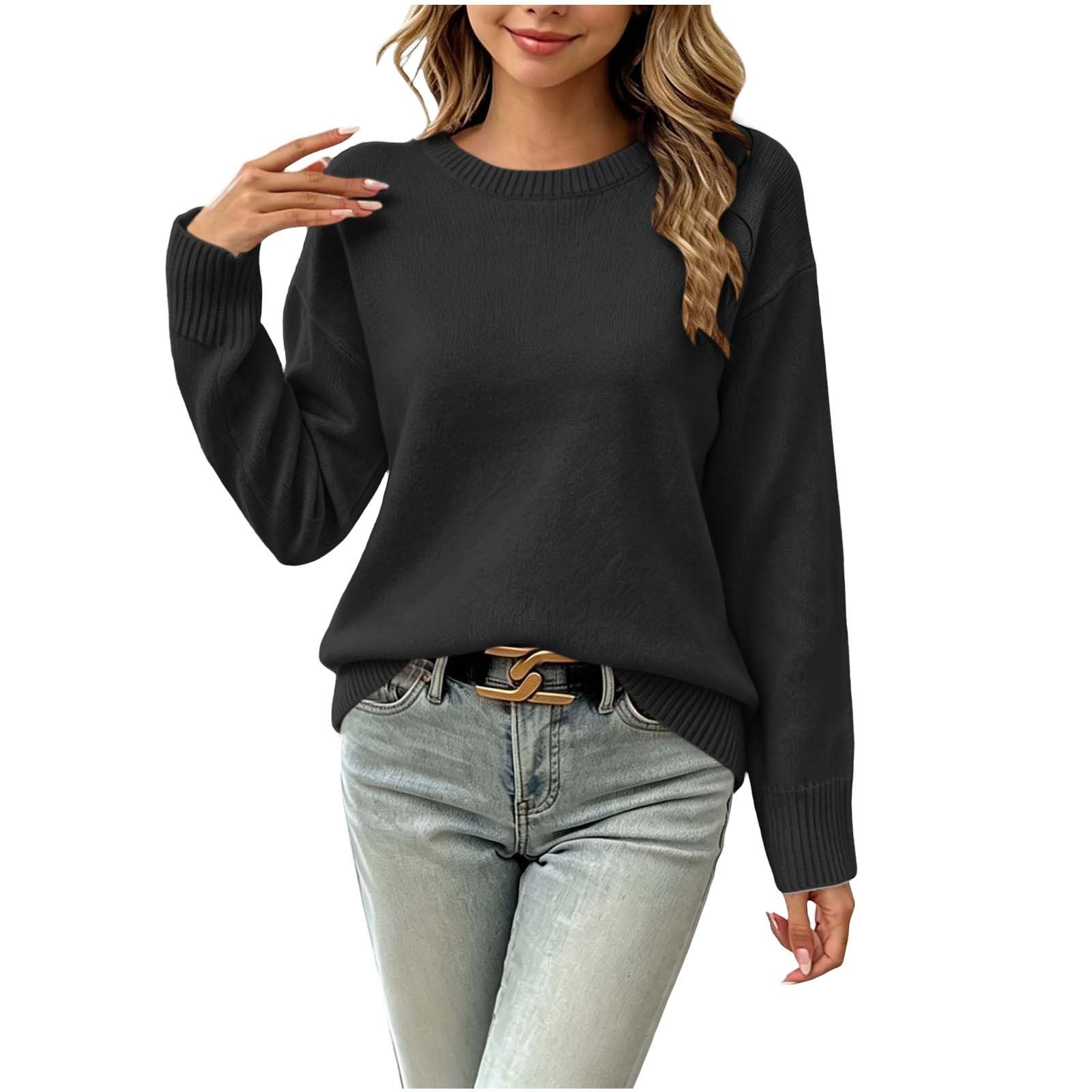 Bambini Maglione a Maglia Pullover Collo Alto Felpa in Cotone | a Manica Lunga Felpe, Leggero Comodo Tops, Scollo Rotondo Giacca, Autunno Inverno Maglietta, Casual Tinta Unita Sweatshirt