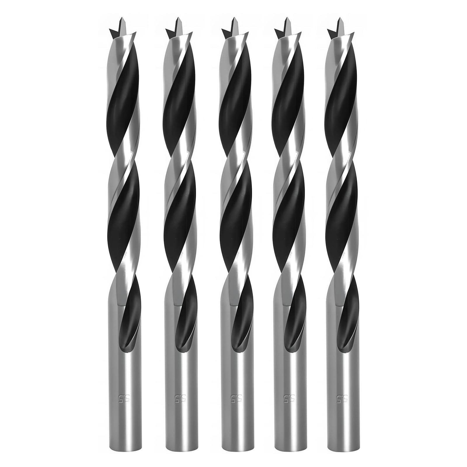 TIBOO DAY Brad Point Wood Drill Bits 5.5mm (7/32") Brad Point Drill, 5 Pcs