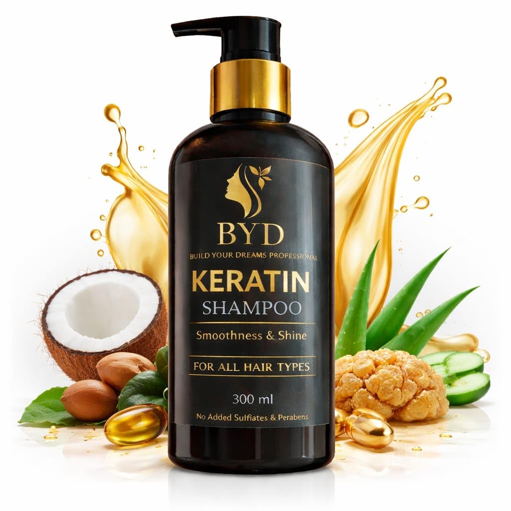 Keratin Smooth Shampoo 300 ml|| With Keratin & Argan Oil for Straighter|| Shinier Hair - Nourishes Dry Hair & Controls Frizz|| For Men & Women-picture-38