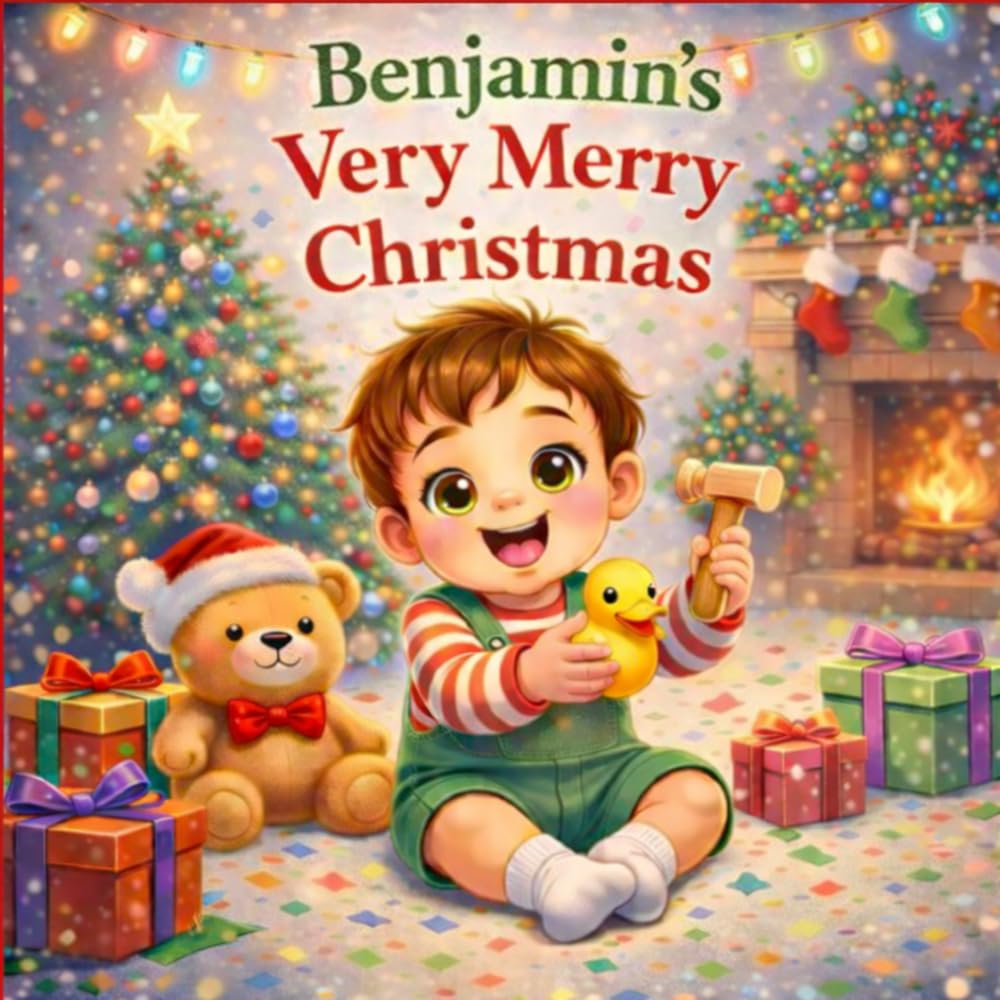 Benjamin’s Very Merry Christmas: A Personalized Christmas Picture Book for Kids Named Benjamin | Cute Holiday Story for Toddlers & Preschoolers (Three Hearts Personalized Baby Name Books (Benjamin))