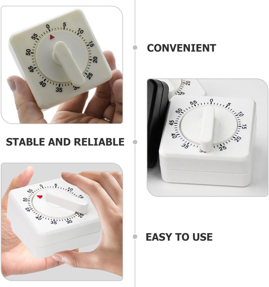 Mechanical Kitchen Timer 60-Minute Wind-up Cooking Timer Stainless Steel Portable Time Manager for Baking and Seniors