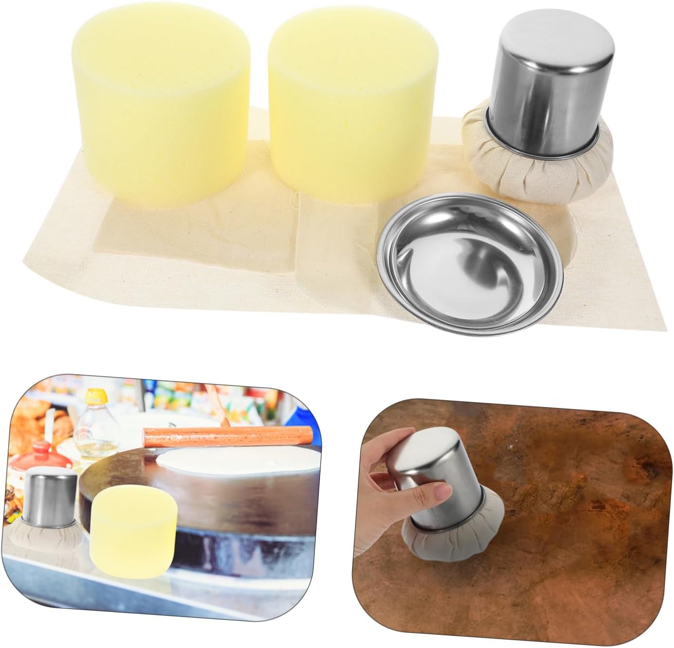 3sets Restaurant Oil Brush Replace Fabric Pancake Oil Brush Replace Fabric Practical Accessories Convenient Wiping Tool Wiper Inner Mop for Cooking