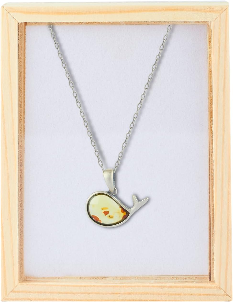 S925 silver inlaid Handmade natural baltic amber fossil pendant necklace | elegant gift choice for natural gems and Handmade Jewelry