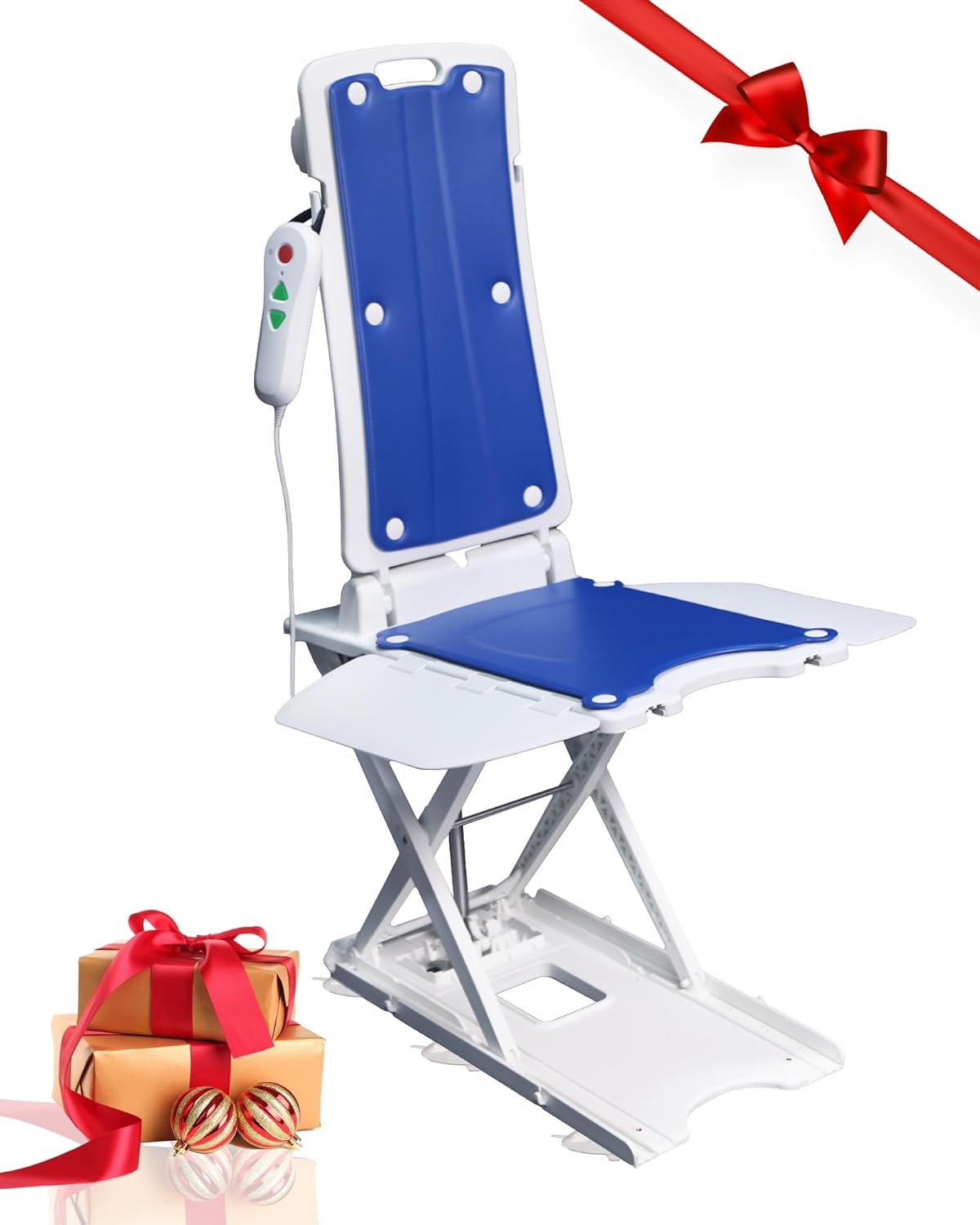 Electric Chair Lift - Device to Lift Elderly Off Floor, 300LB Capacity, Water-Resistant & Portable Design, Adjustable Height, for Elderly & Disabled, for Living Rooms, Bedrooms, and Bathtubs