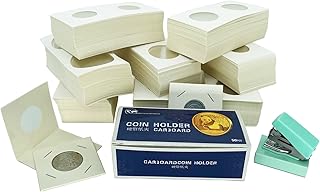 400 Pcs Coin Holder Flips for Coins Collection Supplies,8 Sizes 2x2 Coin Cardboard Wrappers Currency Holders Sleeves Protector Storage for Collectors Fits Dollars,Penny,Quarter,with A Mini Stapler