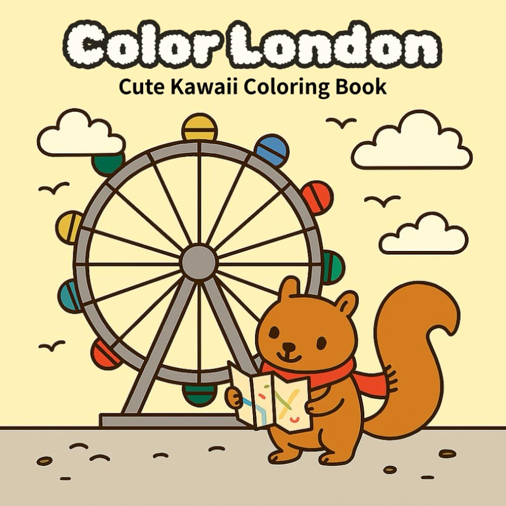 Color London: Cute Kawaii Coloring Book