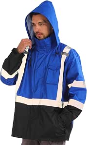 Hi Vis ANSI Class 3 Waterproof Heavy Duty Men's Work Rain Coat