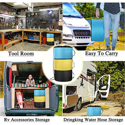 Image of UBeesize 3-Pack Waterproof RV Hose Storage Bag, RV Camper Accessories,RV Storage and Organization for Fresh /Black Water Hoses and Electrical Cords (with Side Pockets and 3 Storage Straps)