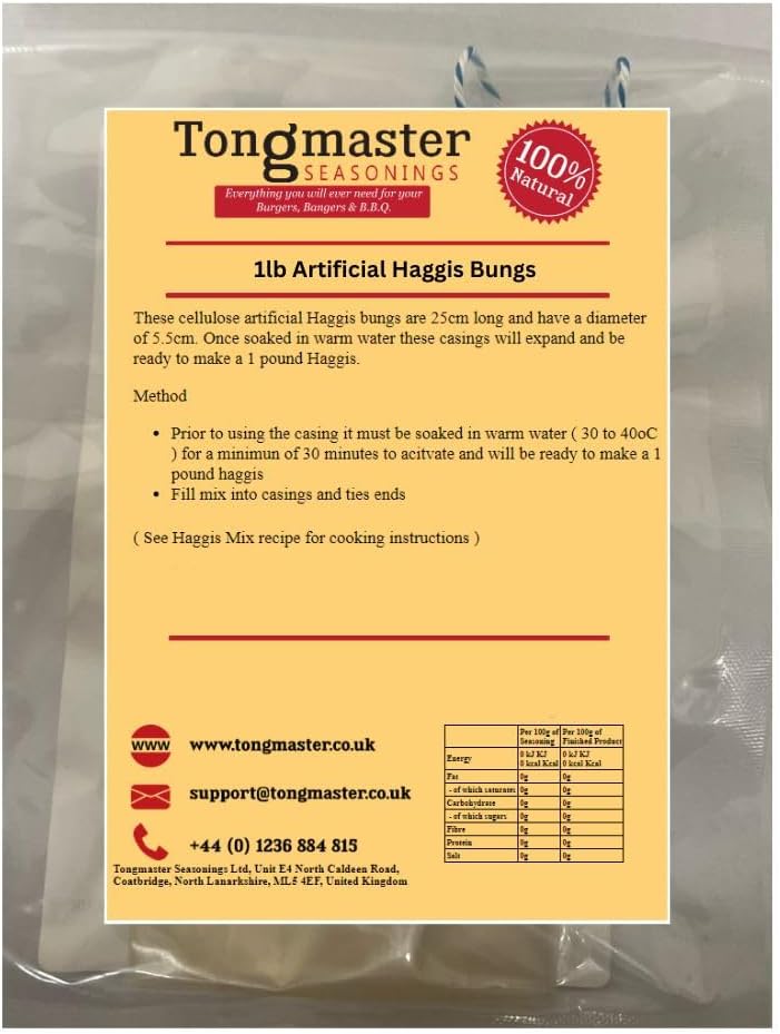 5 x Artificial Haggis Bung Casings