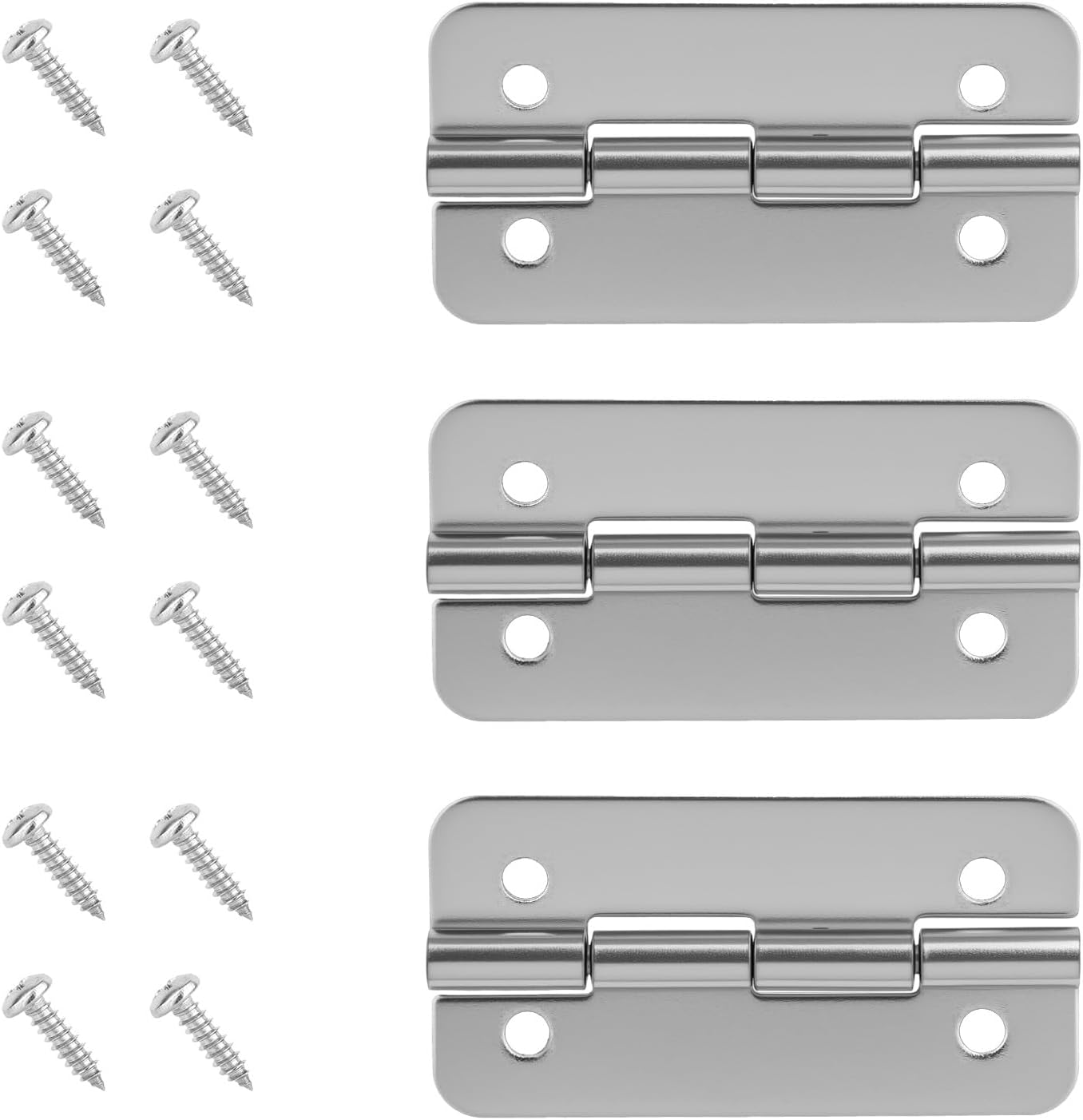 3pcs Stainless Steel Cooler Hinges for Igloo Ice Chests, Freezer Hinges with 12 Screws Replacement Parts Camping Coolers Accessories for Igloo 50-165 QT