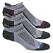 Omni Wool 3 Pack Endurance Pro No Show Socks, Charcoal Red/Black/Blue, Large