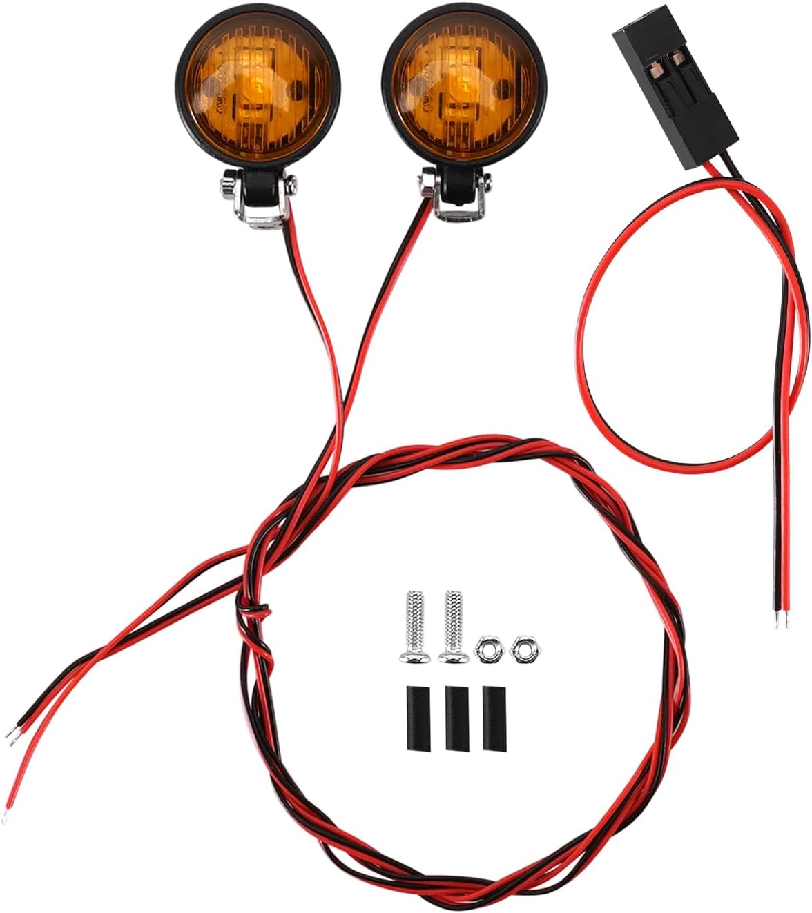 INJORA Round LED Lights with Bracket for RC Cars Upgrade,14.8mm(Yellow)