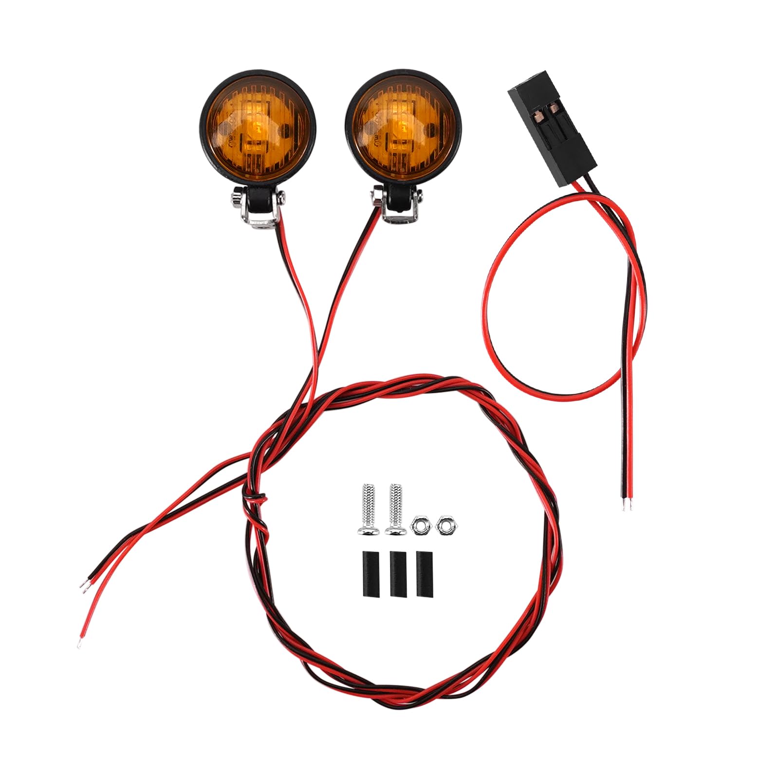 INJORA Round LED Lights with Bracket for RC Cars Upgrade,14.8mm(Yellow)