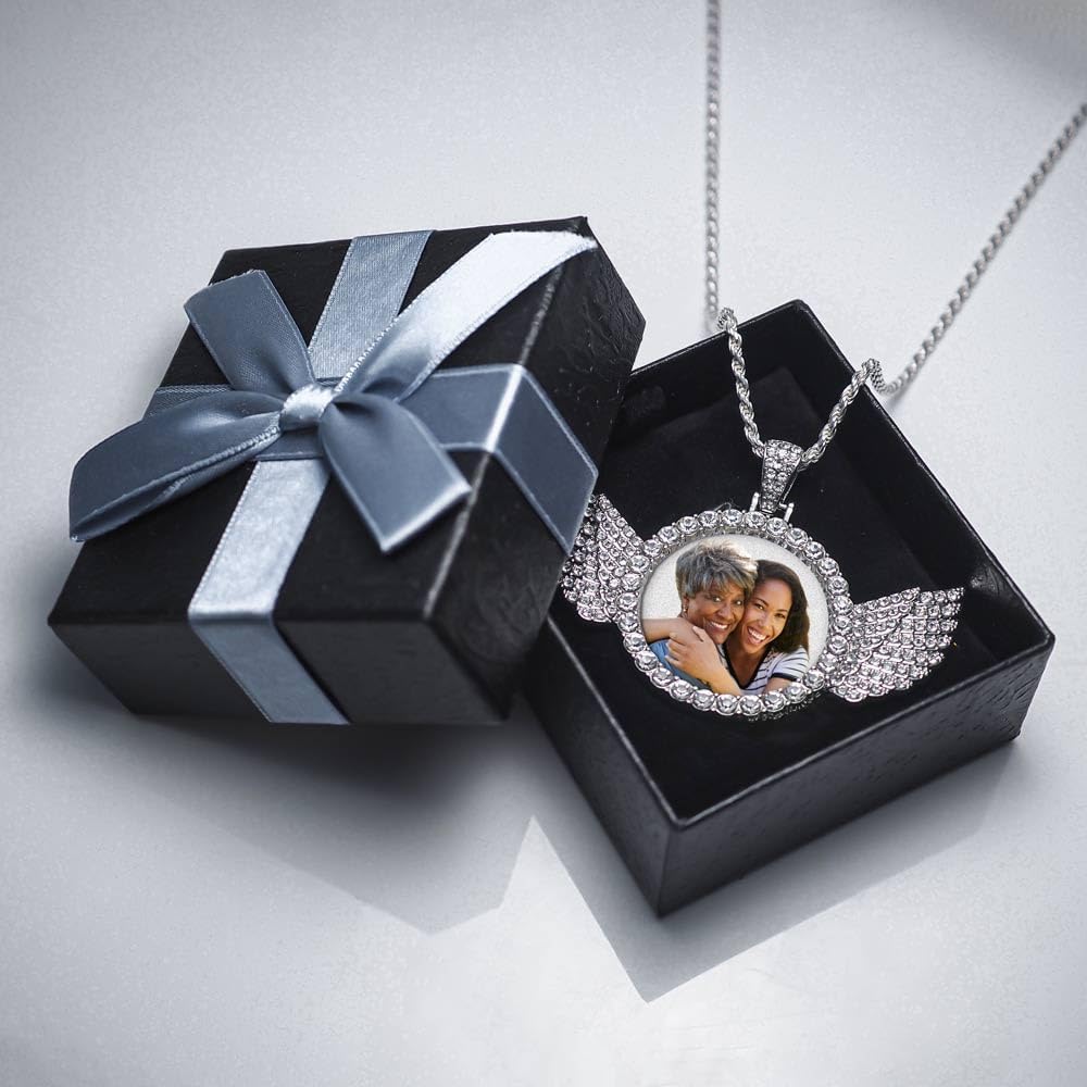 PicturesOnGold.com Photo Engraved Cubic Zirconia Angel Pendant in Size 2-1/2 x 2-1/2 Inch - Image 4