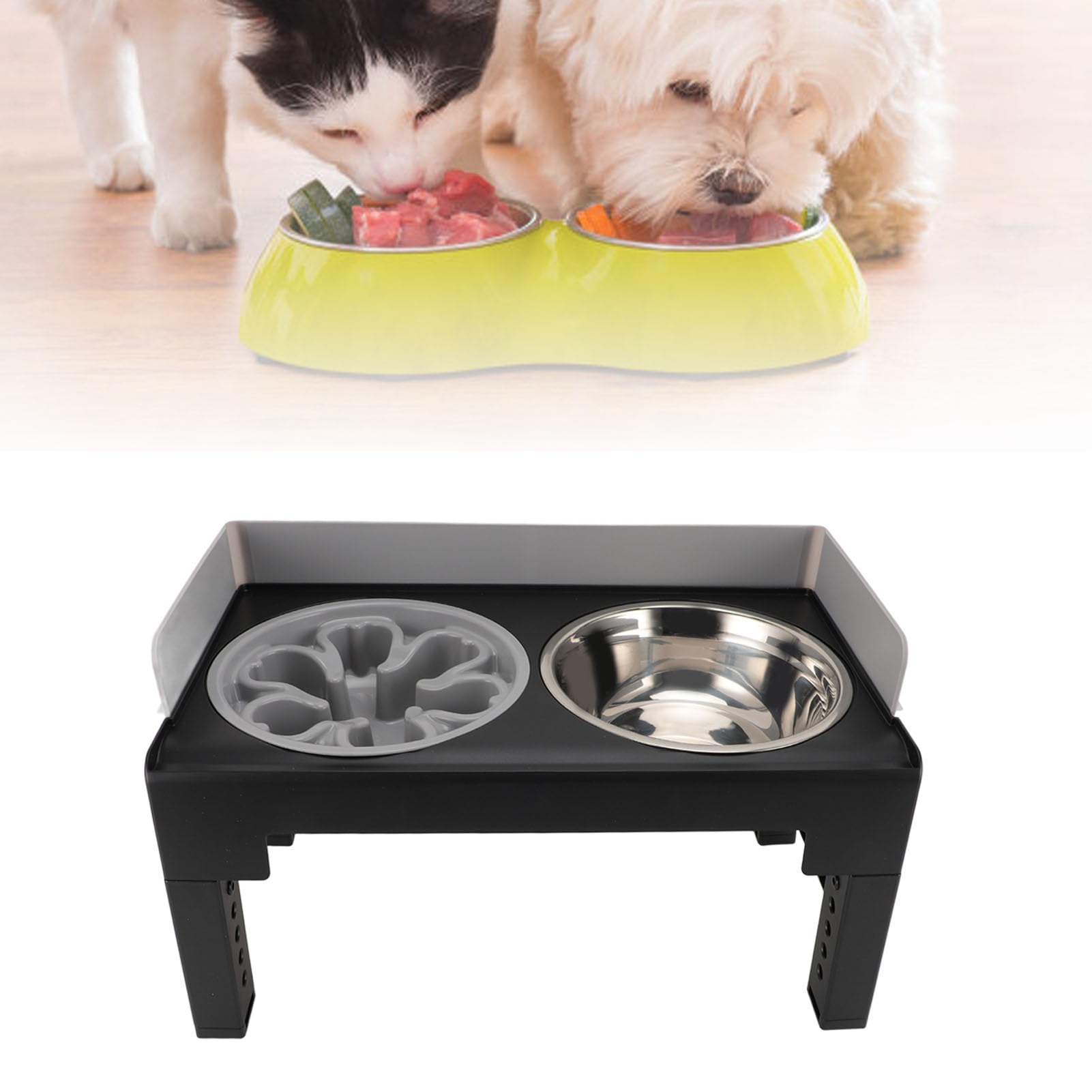 Elevated Pet Dog Bowls Slow Feeder,Adjustable Raised Dog Bowl,Food