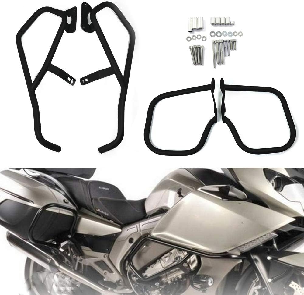 COBIKE 1 Pair Front and Rear Engine Guard Motorcycle Highway Crash Bar for BMW K1600GT K1600GTL 2011-2019 (BLACK)