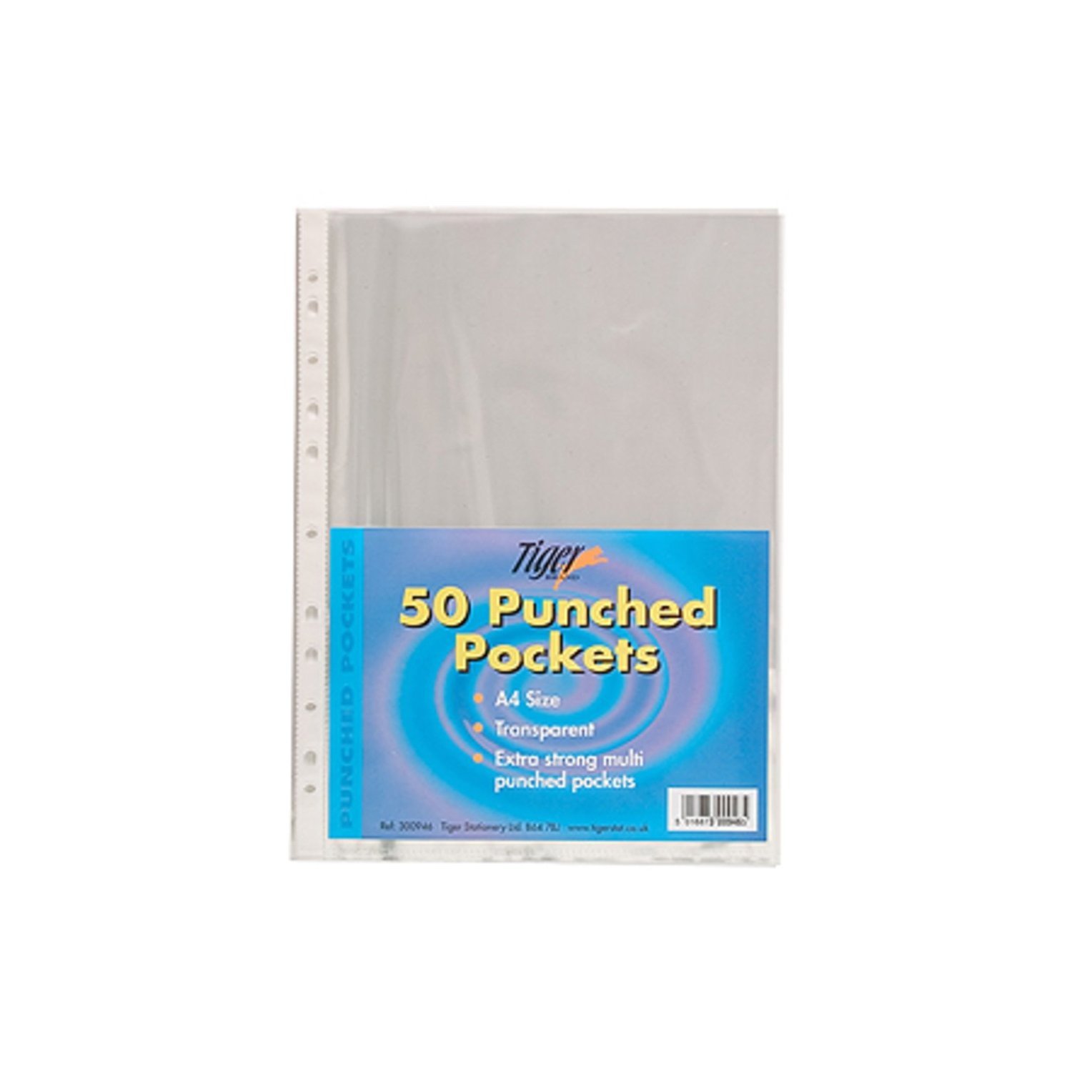 Tiger Multi Punched Pocket Polypropylene A4 45 Micron Top Opening