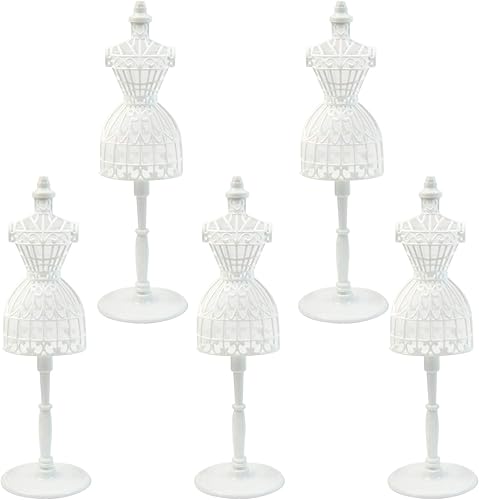 AUEAR, Paquete de 5 formas de vestido, vestido de tela, maniquí de plástico, soporte de soporte para modelo, accesorios para vestidos
