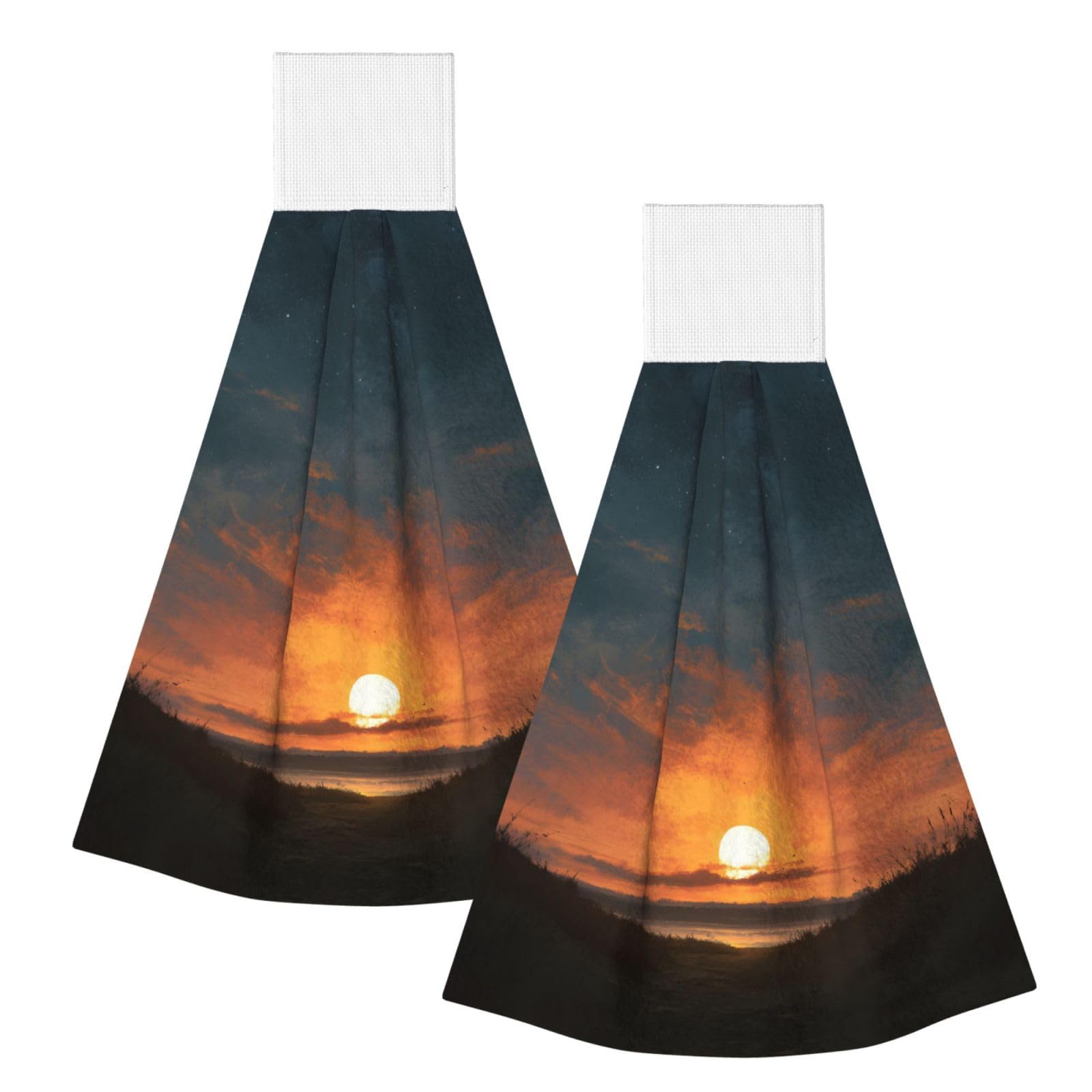 JUANYQME Sunrise Printing Hanging Coral Fleece Towel Super Absorbent Soft Towel, Fluffy And Light Quick-Drying Noodles.