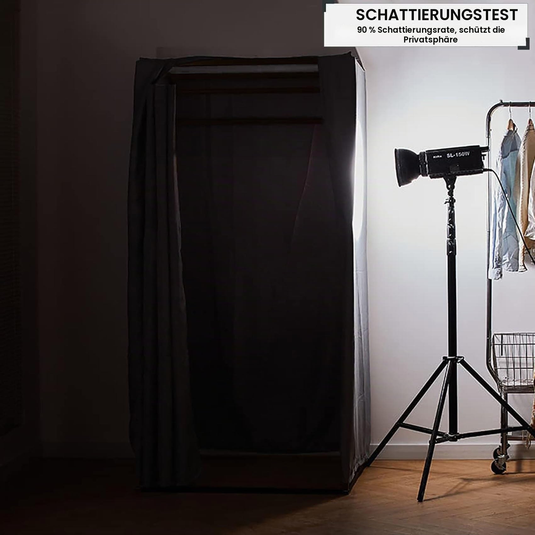 Umkleidekabine Freistehend, Quadratische Tragbarer Umkleideraum, ,Bodenstehende Bekleidungsgeschäft Sichtschutz Vorhänge Für Büro Ankleidezimmer, Einkaufszentrum(Gray)