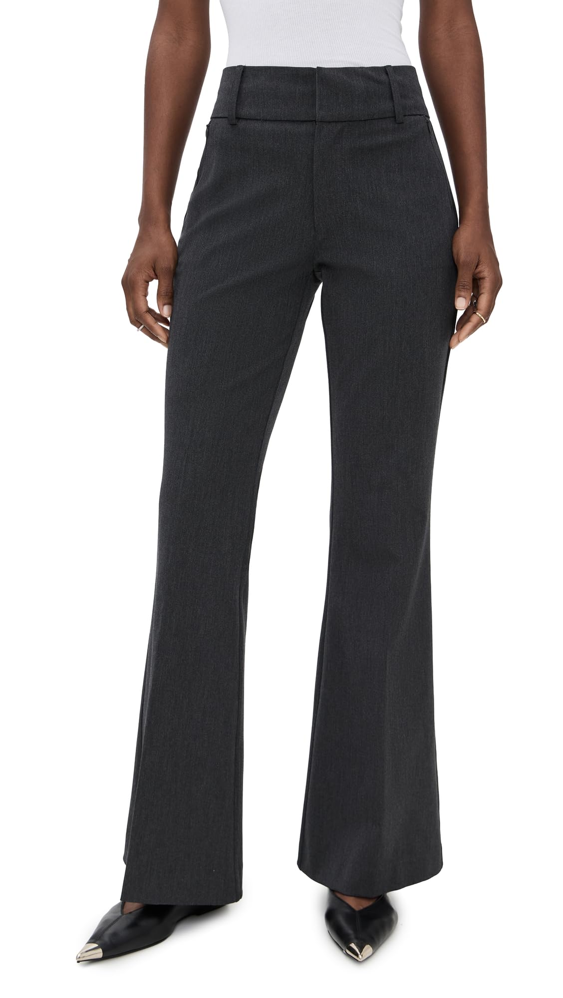 Good American Womens Essential Suiting Flare Trousers