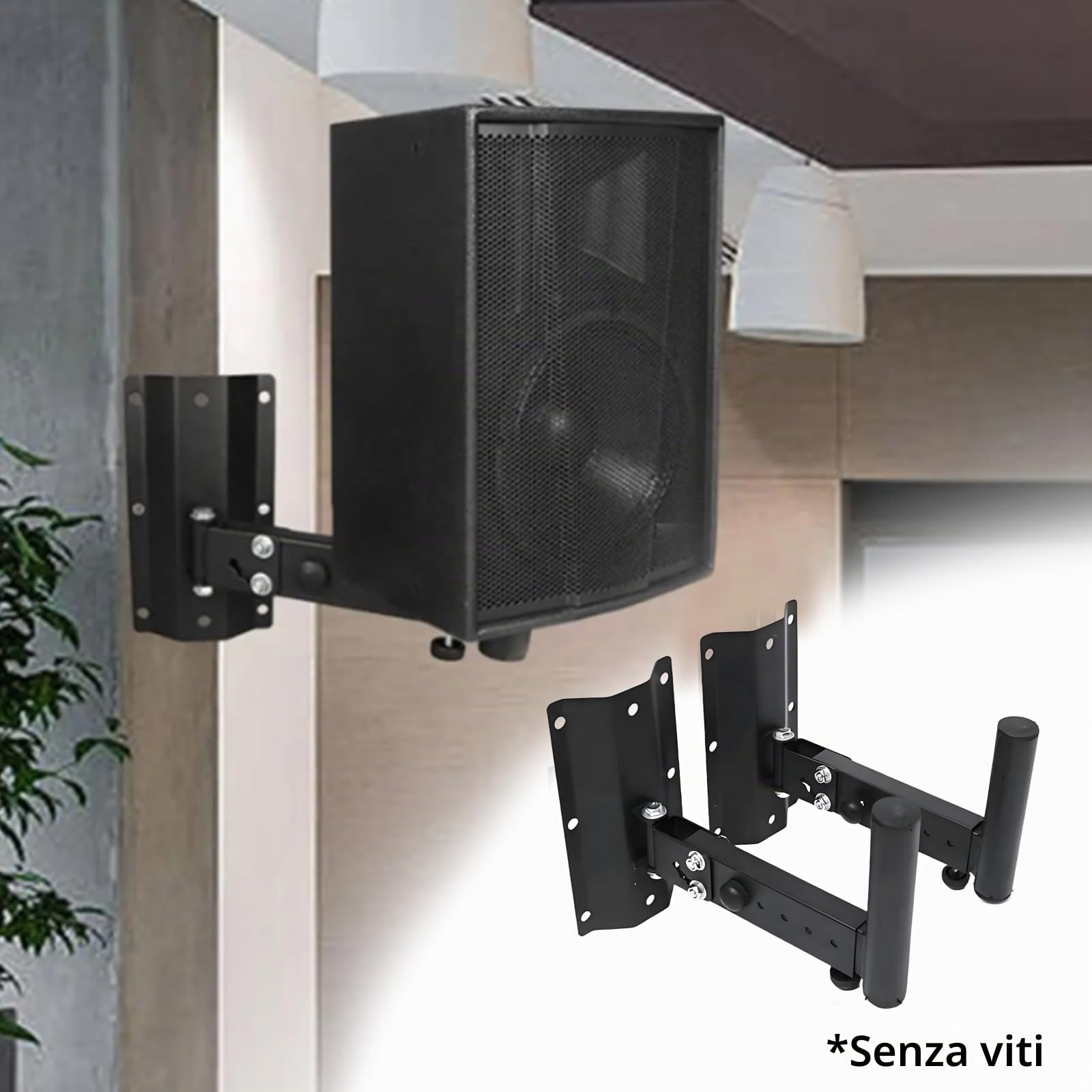 Supporto Per Altoparlante Da Parete In Metallo, 2PCS Scatole Per Altoparlanti A Parete Staffa Regolabile Supporto Per Altoparlante Per Montaggio A Parete Per Altoparlanti Universali Fino A 35 Kg