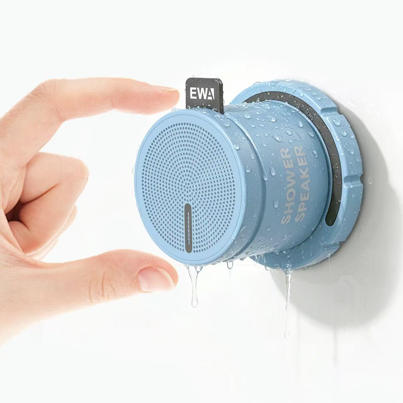 EWA Shower Speaker ,Magnetic Volume Knob Bluetooth Speaker with Phone Stand,Metal Portable Wireless Mini Speakers Waterproof ,for Bathroom Gym Home Kitchen,Birthday Gifts for Adults Teens