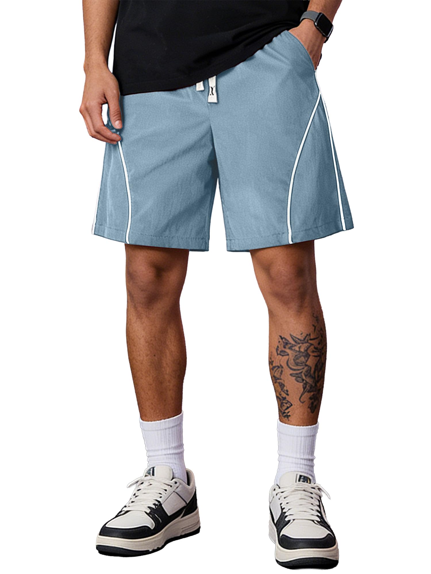 JMIERR Kurze Hosen Herren Sporthose Leichte Sommer Shorts Herrenshorts mit Taschen Kurz Sweatshorts Elastische Taille