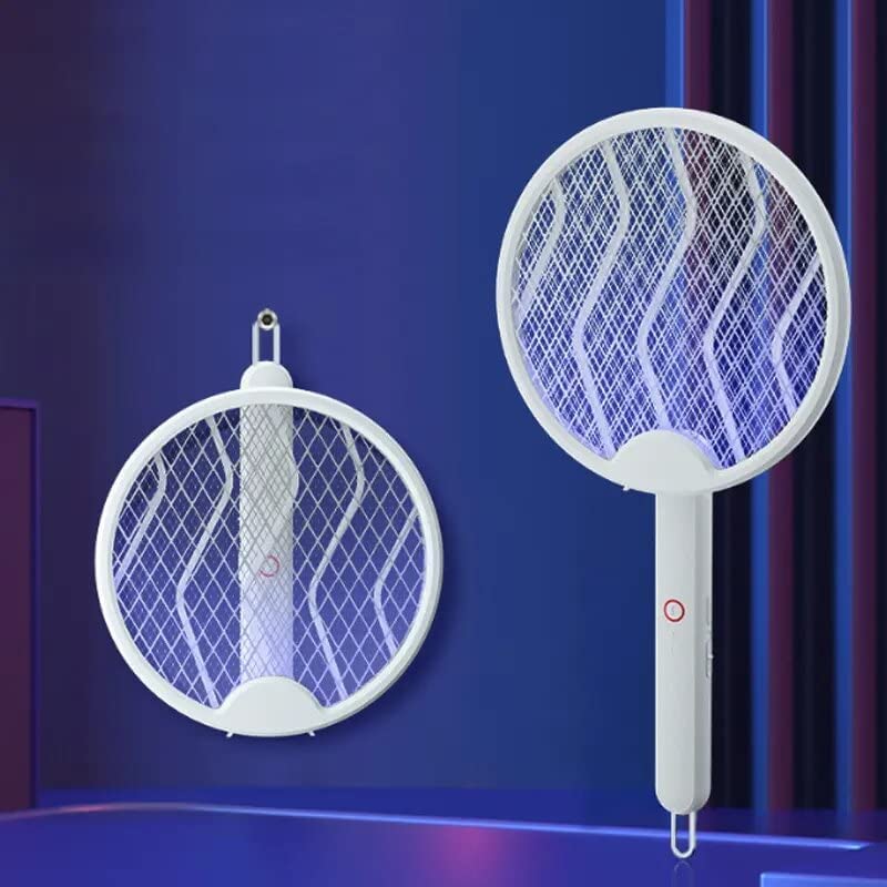 Brigattes Rechargeable and Portable high Effective Electric Mosquito Fly Swatter Racket Handheld Bug Zapper with LED Light, USB Charging Electric Mosquito, Fly Insect Killer Indoor Outdoor (White) (B0BZ4ZHMX1) Amazon Price History, Amazon Price Tracker