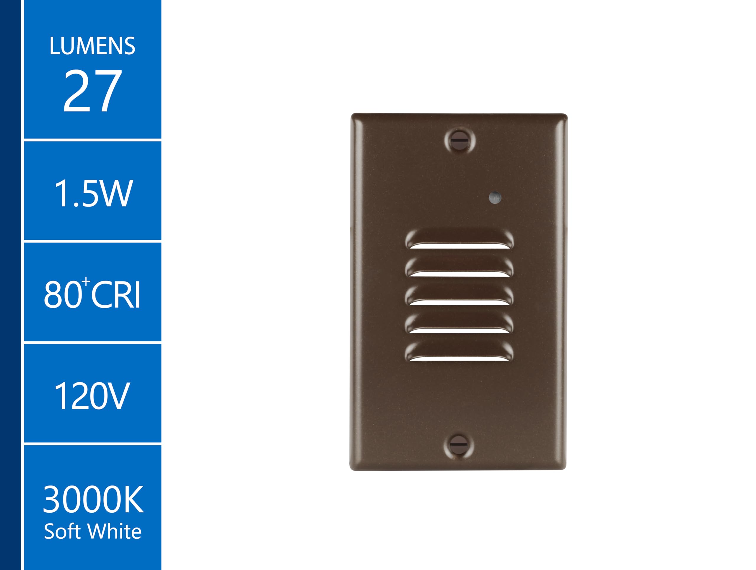 STP2 Vertical Louvered Oil-Rubbed Bronze LED Step Light with Photocell (STP2L120VOBPC)