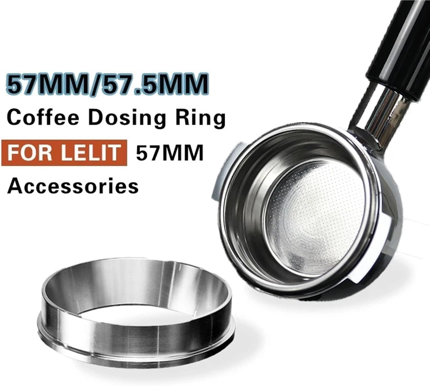 Kaffeering, 57 Mm, 57,5 ​​mm, Kaffeedosierring, Edelstahl 304, Für Trichter-siebträger, Kaffeezubehör, Espresso-Barista-Werkzeuge, Dosiertrichter., Coffee Dosing Ring, 57.5mm