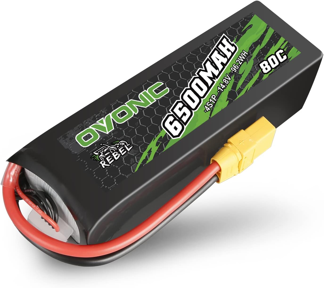 OVONIC 80C 4S 6500mAh 14.8V Lipo Battery with XT90 Connector for arrma 1/5, 1/8 Scale RC Cars and Trucks Buggy Truggy