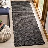 SAFAVIEH Natural Fiber Collection Accent Rug - 2'3' x 4', Charcoal, Handmade Braided Woven Jute, Ideal for High Traffic Areas in Entryway, Living Room, Bedroom (NF212C)